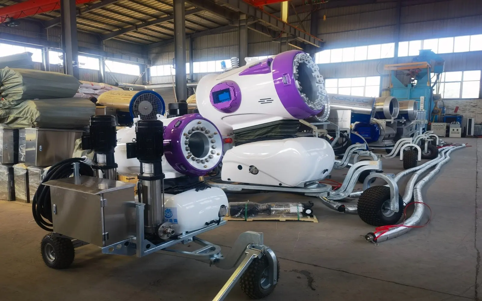Снежная пушка Nortec с насосом на борту - Оснежение тюбинговой трассы г.Абакан!